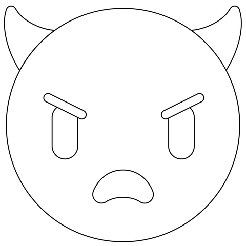 Imp Face Emoji Coloring Page